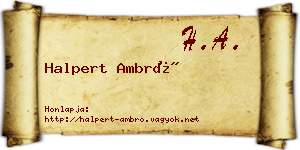 Halpert Ambró névjegykártya
